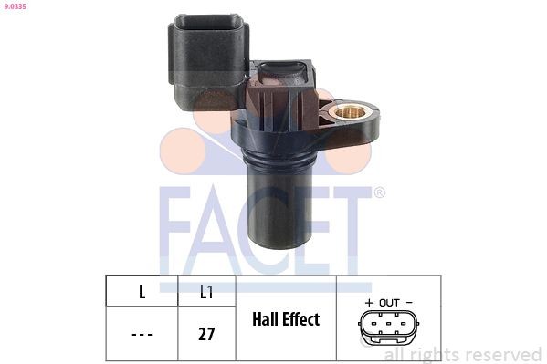 FACET 9.0335: Senzor, pozitie ax cu came Made in Italy - OE Equivalent
