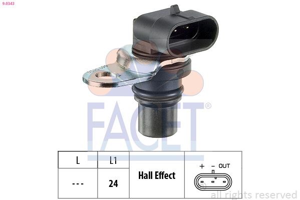 FACET 9.0343: Andur, Nukkvõllipositsioon Made in Italy - OE Equivalent