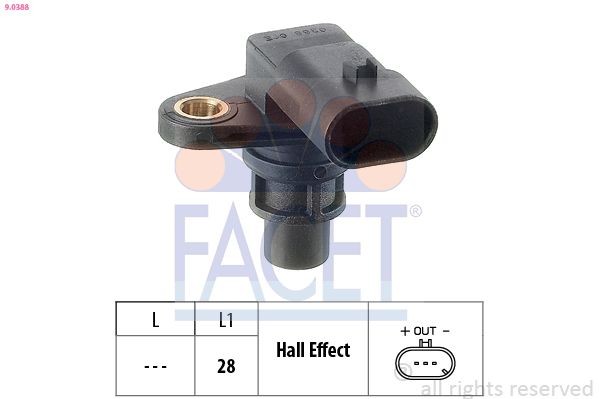 FACET 9.0388: Andur, Nukkvõllipositsioon Made in Italy - OE Equivalent