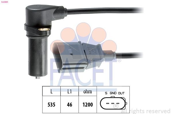 FACET 9.0391: Senzor impulsuri, arbore cotit Made in Italy - OE Equivalent