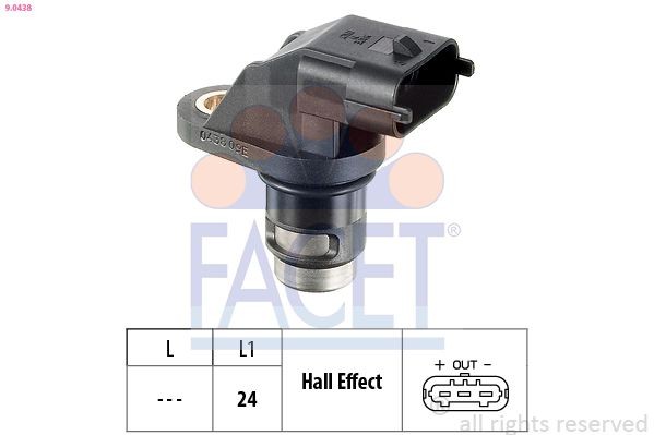FACET 9.0438: Jutiklis, skirstomojo veleno padėtis Made in Italy - OE Equivalent