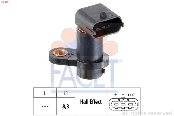 FACET 9.0449: Andur, Nukkvõllipositsioon Made in Italy - OE Equivalent