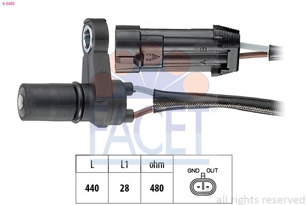 FACET 9.0495: Sensor de revoluciones, caja automática Made in Italy - OE Equivalent