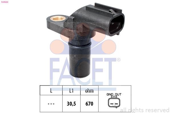 FACET 9.0522: Pööreteandur, automaatk.kast Made in Italy - OE Equivalent