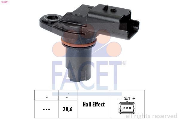 FACET 9.0551: Andur, Nukkvõllipositsioon Made in Italy - OE Equivalent