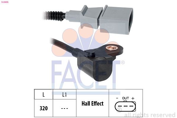 FACET 9.0605: Andur, Nukkvõllipositsioon Made in Italy - OE Equivalent