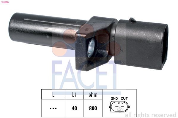 FACET 9.0608: Senzor impulsuri, arbore cotit Made in Italy - OE Equivalent