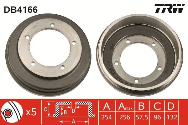 TRW DB4166: Tambur frana 254mm, 292mm