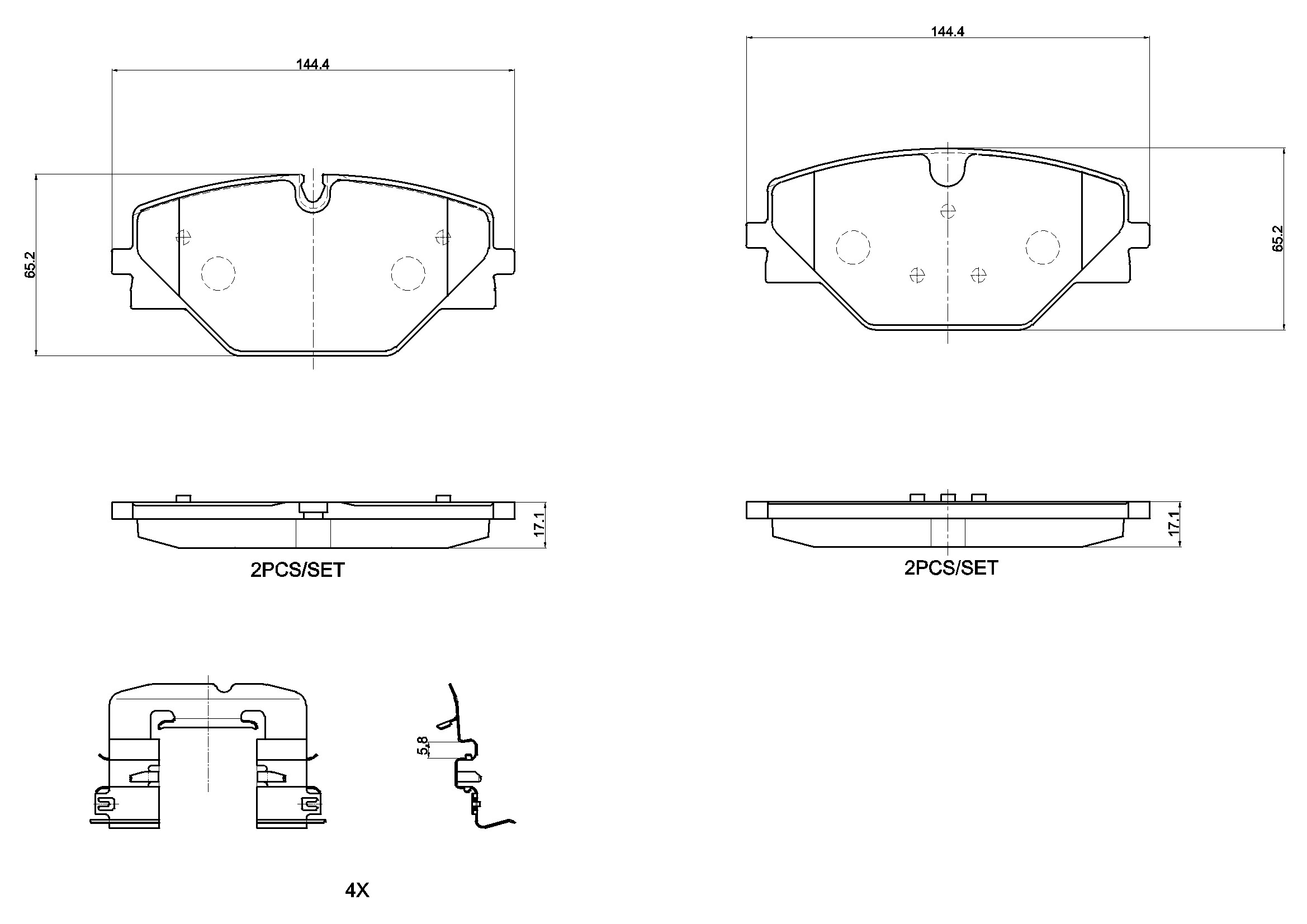BREMBO P 44 032: Plăcuțe de frână PRIME LINE cu acceasorii, cu clema piston, cu tabla anti scartait