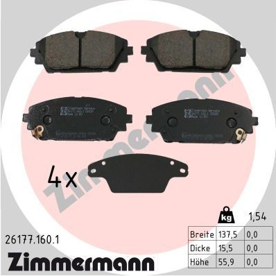 ZIMMERMANN 26177.160.1: Piduriklotsid Foto vastab tarnekomplektile