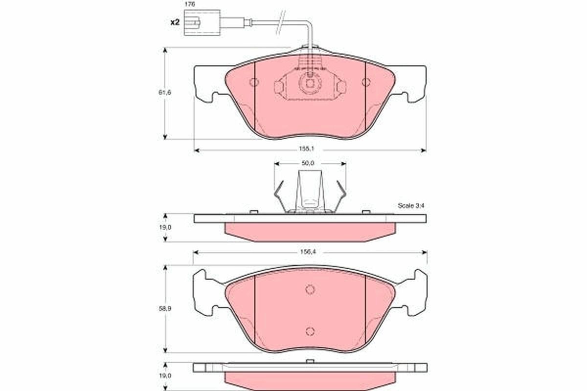 TRW GDB1362: Piduriklotsid