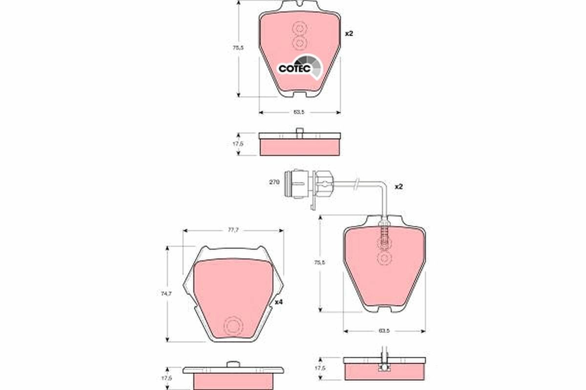 TRW GDB1371: Piduriklotsid COTEC