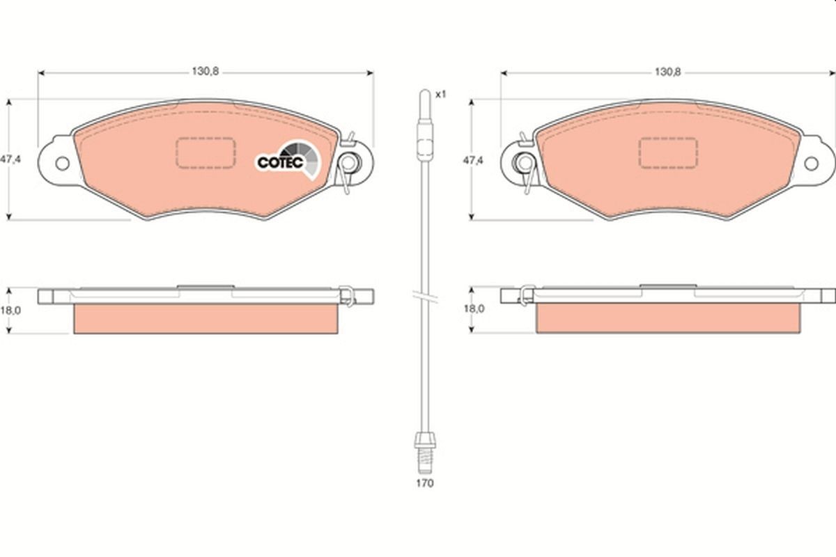TRW GDB1402: Piduriklotsid COTEC