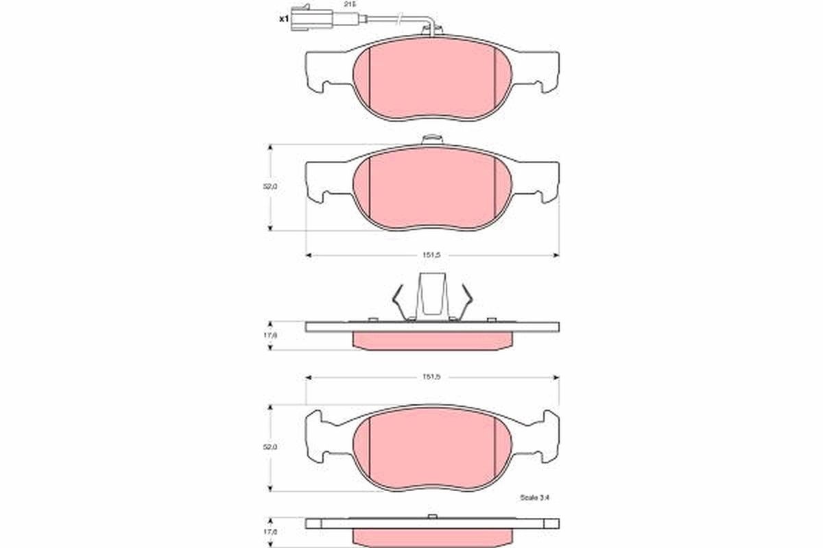 TRW GDB1564: Piduriklotsid