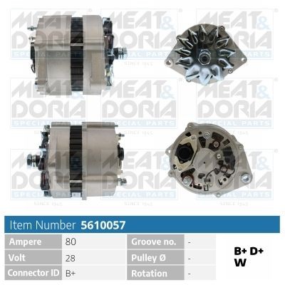 MEAT & DORIA 5610057: Ģenerators 80A