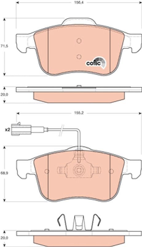 TRW GDB1647: Piduriklotsid COTEC