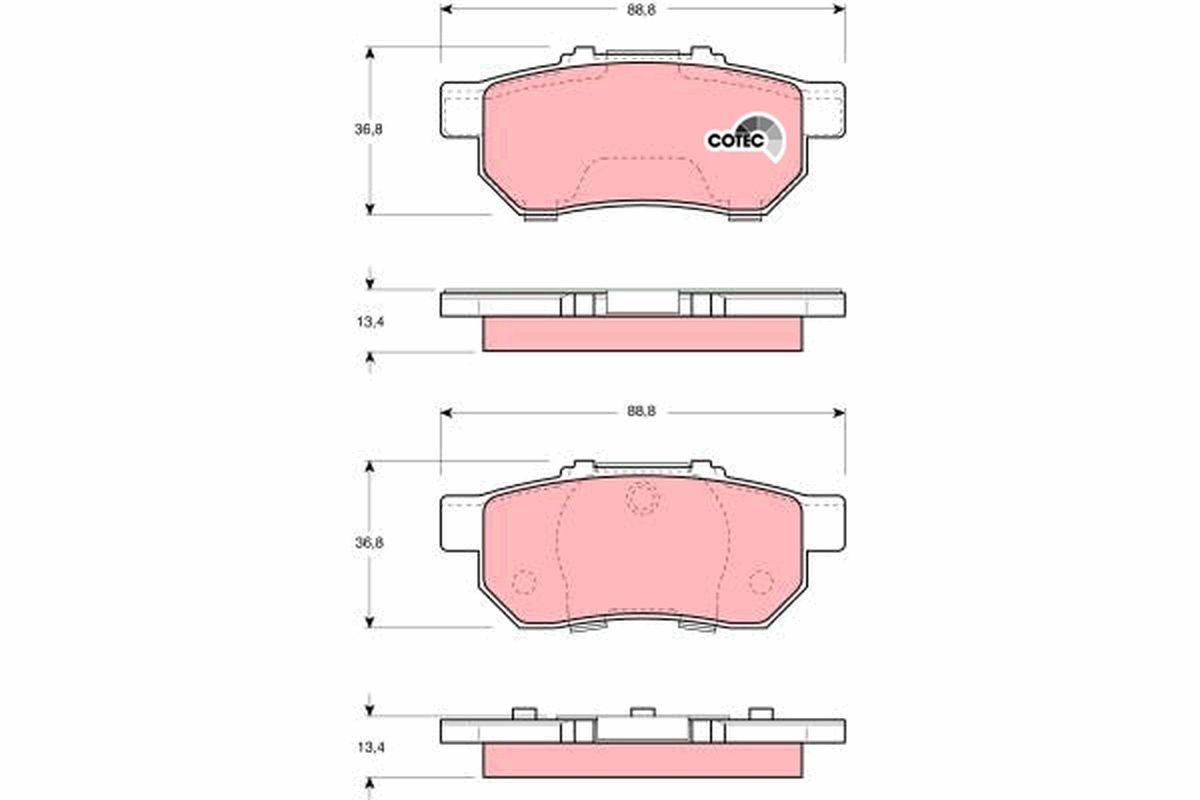TRW GDB3113: Piduriklotsid koos lisadega, koos pidurisadula kruvidega