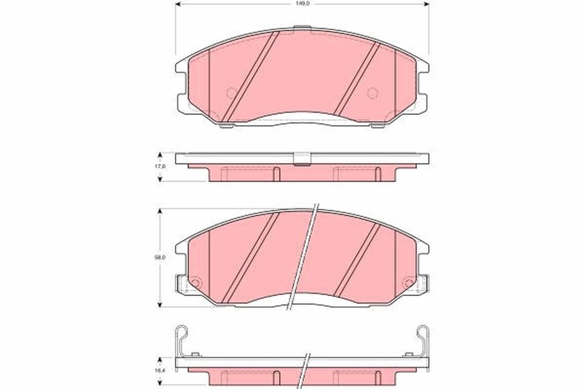 TRW GDB3257: Piduriklotsid