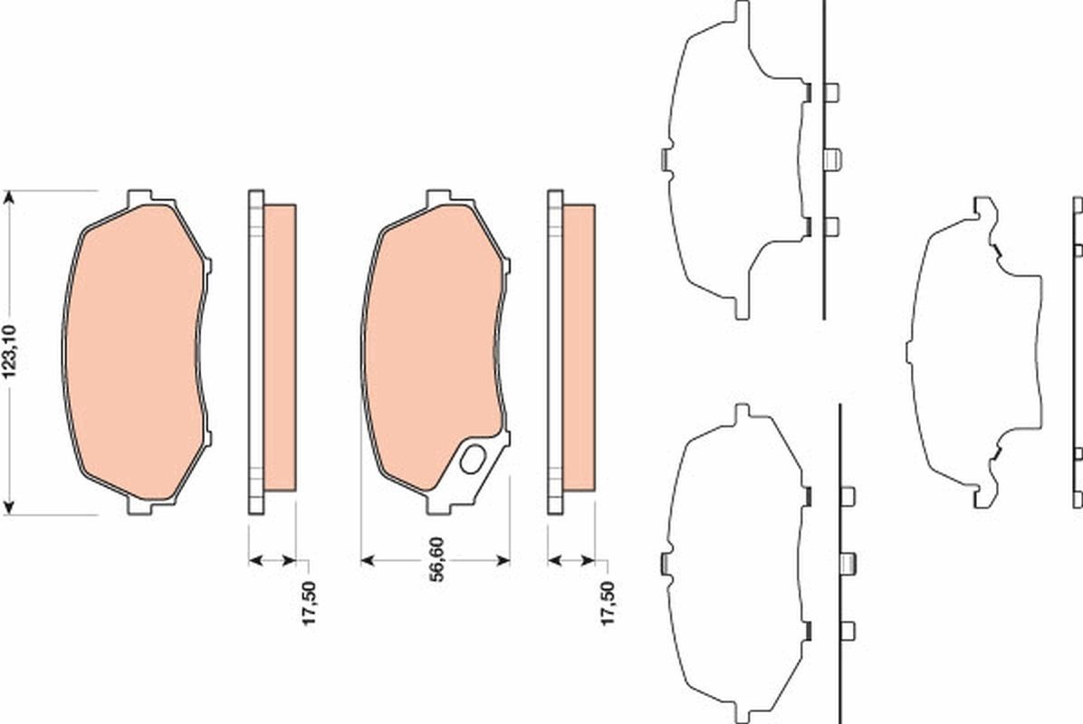 TRW GDB3486: Piduriklotsid