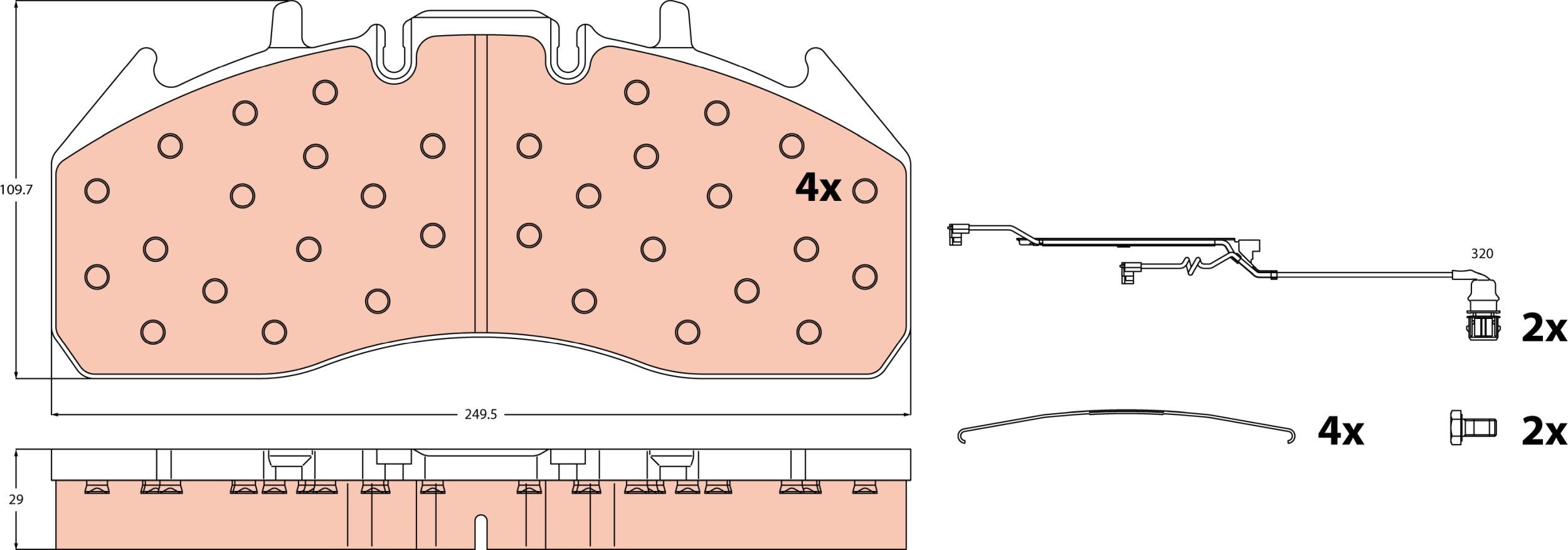 TRW GDB5096: Piduriklotsid