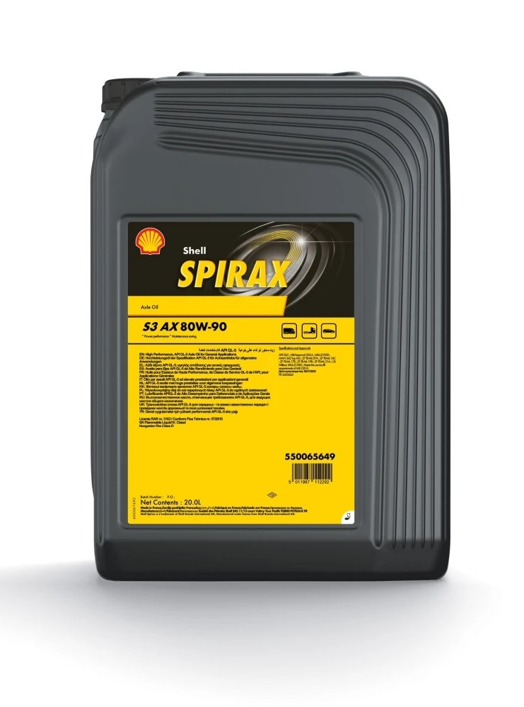 SHELL 550065649: Kastiõli Spirax S3 AX 80W-90 Spirax, S3 AX