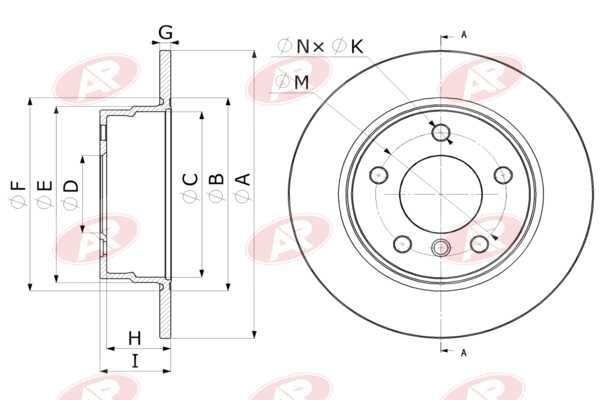 AP-SA B2003P: Piduriketas Tagasild, Ø: 280mm, täis, Ø: 280mm