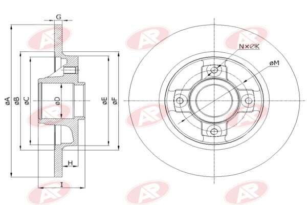 AP-SA C1015PCA: Piduriketas Tagasild, Ø: 268mm, täis, Ø: 268mm, koos kattekummiga, koos poltidega