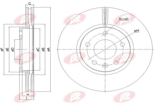AP-SA O1036V: Remschijf Vooras, Ø: 300mm, Geventileerd, Ø: 300mm