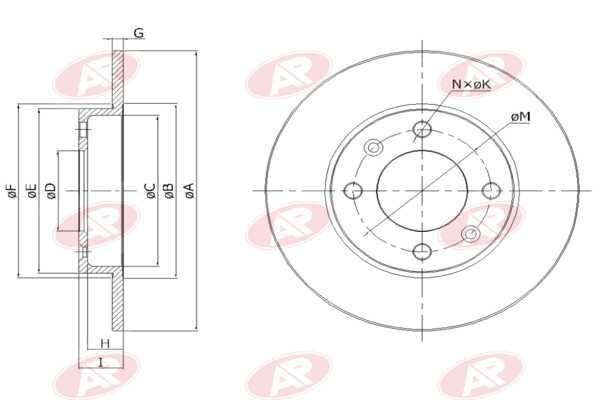 AP-SA P1001P: Piduriketas Tagasild, Ø: 247mm, täis, Ø: 247mm