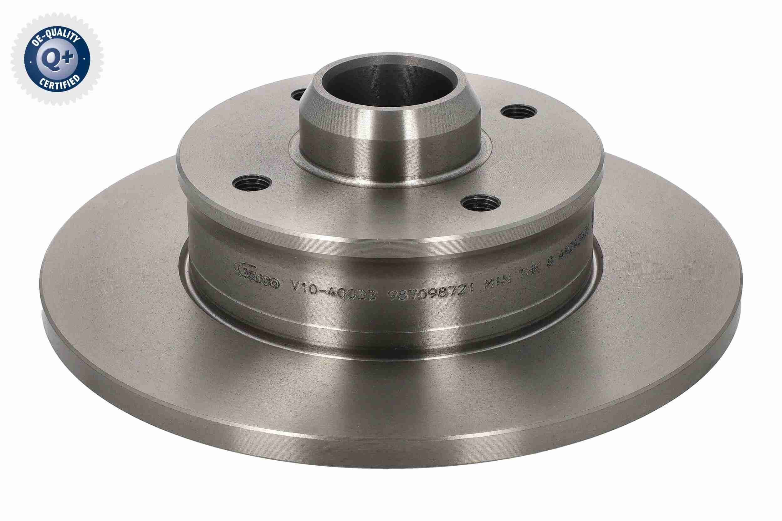 VAICO V10-40033: Bromsskiva Bakaxel, Ø: 226mm, full, Ø: 226mm, utan ABS-sensorring, utan hjullager, Original VAICO Quality