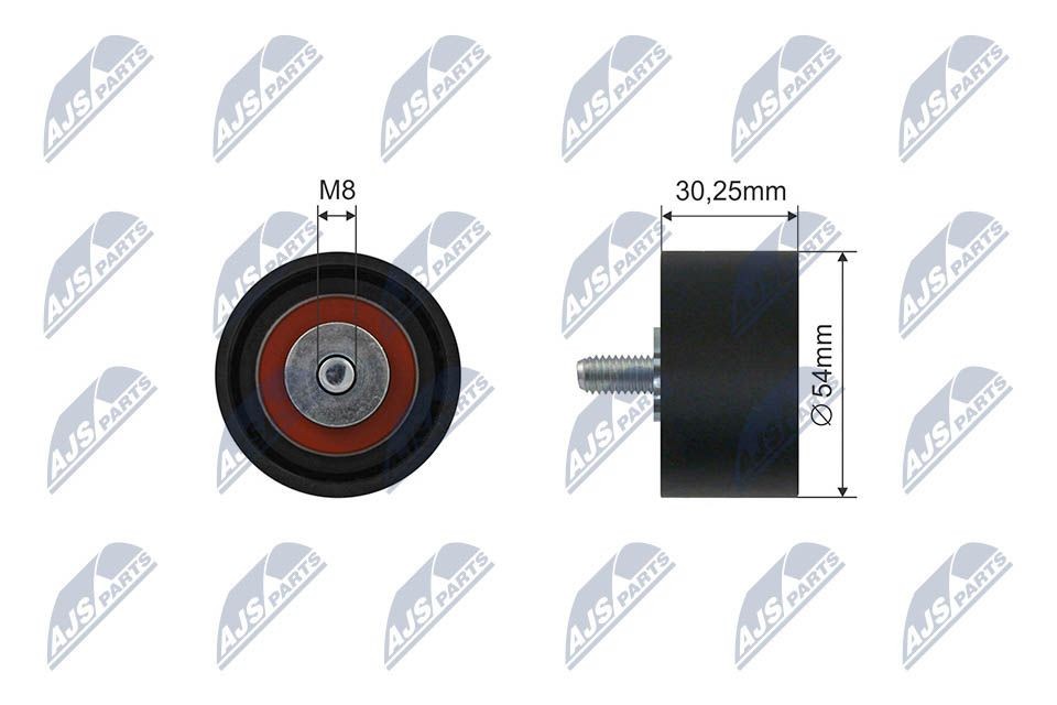 NTY RNK-ME-075: Seade- / juhtrull, soonrihm Ø: 54mm, Ø: 54mm