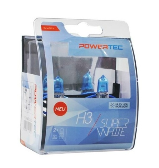 TECH PTZSW3-DUO: Hõõgpirn, Kaugtuli 55W, H3, Up to 100%, DUO MTECH SUPER WHITE