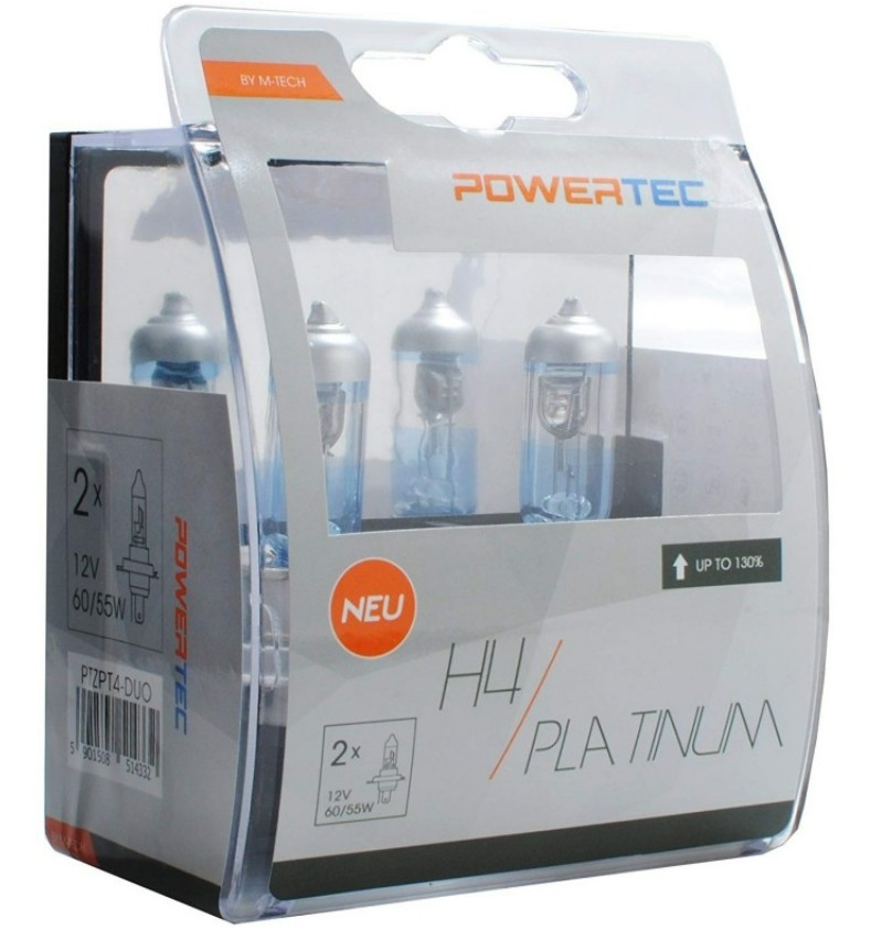 TECH PTZPT4-DUO: Hõõgpirn, Kaugtuli 60/55W, H4, Up to 130%, DUO MTECH PLATINUM