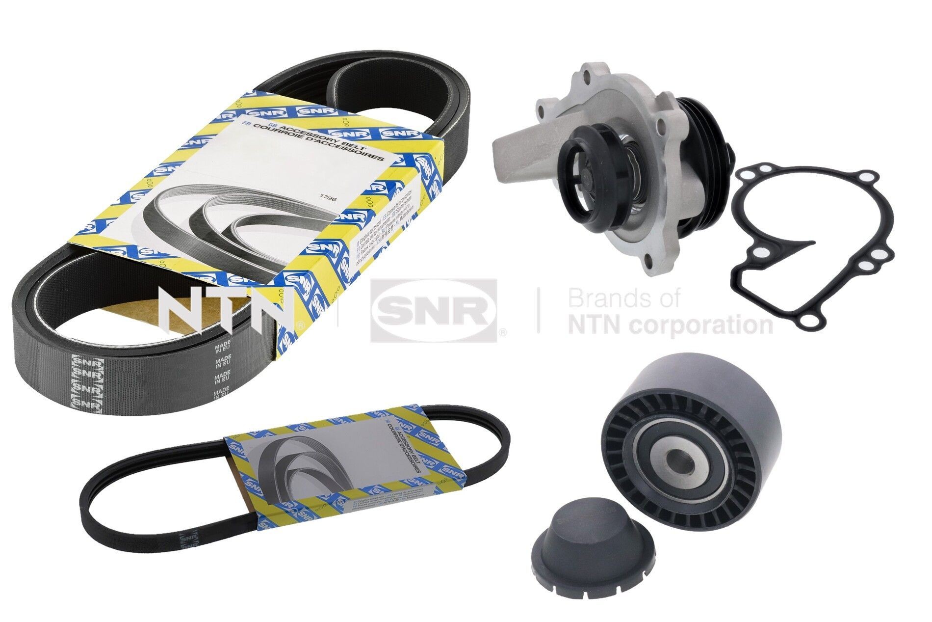 SNR KAP859.490: Pompa apa + Set curea transmisie cu caneluri