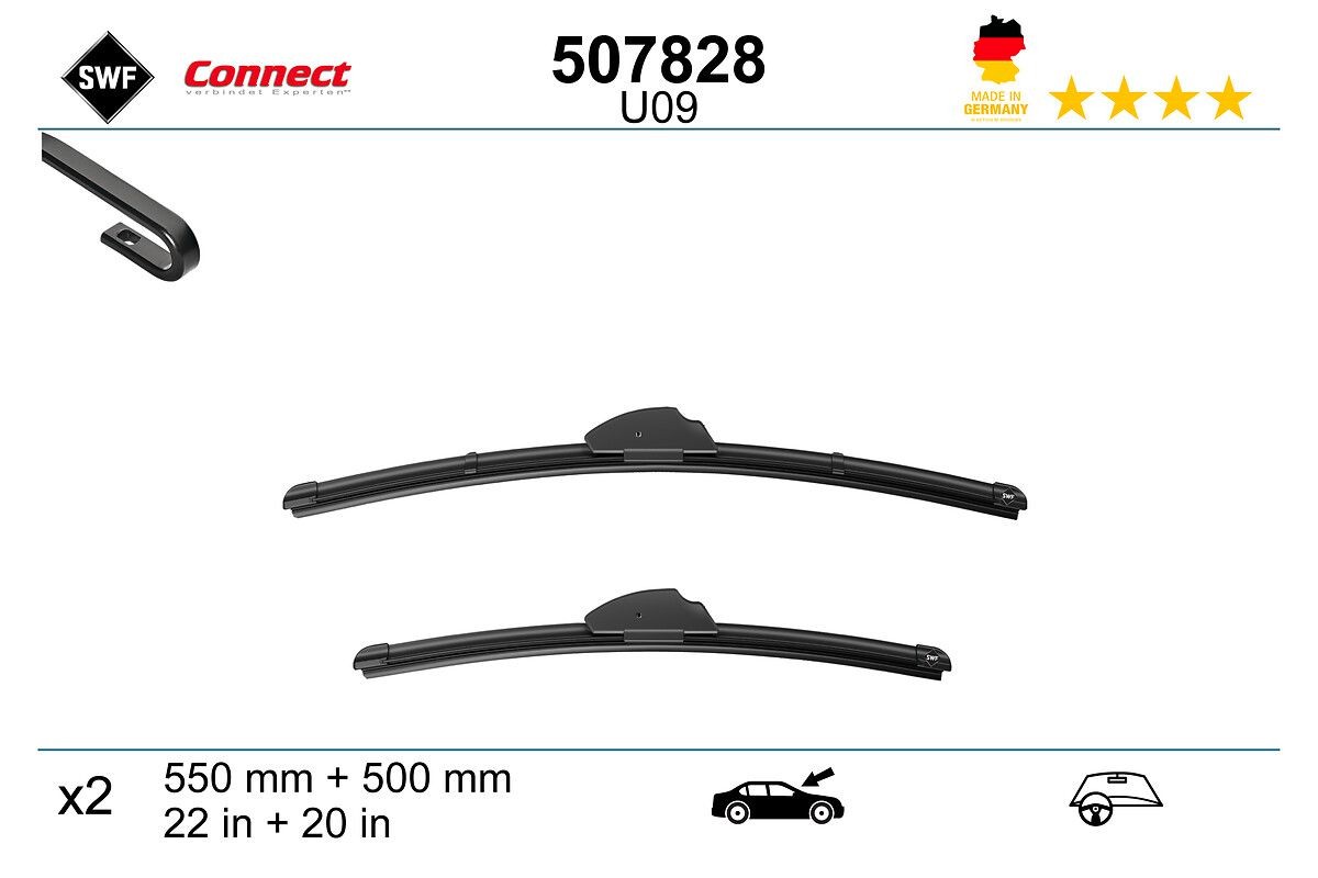 SWF 507828: Vinduesvisker CONNECT MADE IN GERMANY foran, 550mm