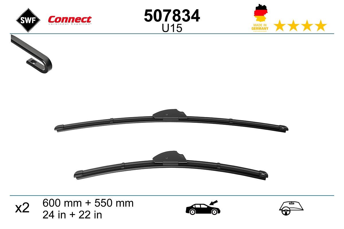 SWF 507834: Klaasipuhastaja CONNECT MADE IN GERMANY ees, 600mm