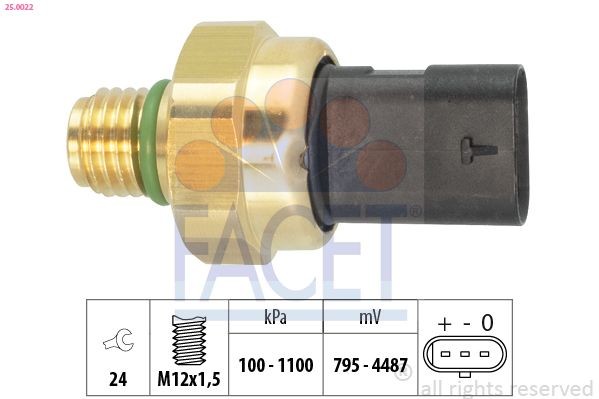 FACET 25.0022: Sensore, Pressione olio Made in Italy - OE Equivalent
