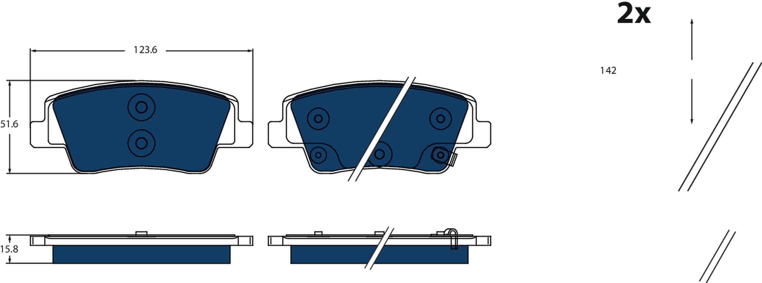 TRW GDB2497BTE: Plăcuțe de frână ELECTRIC BLUE