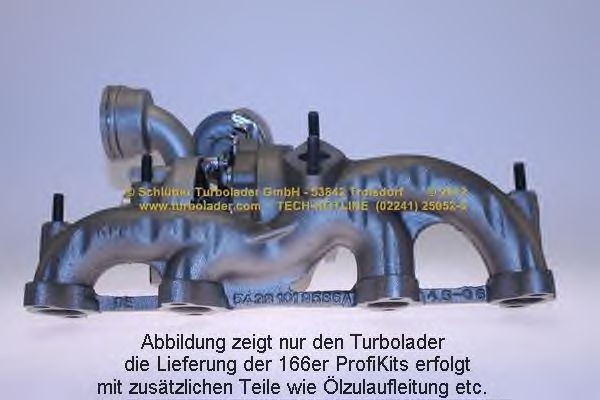 SCHLÜTTER TURBOLADER 166-00320: Turbod koos paigaldus-/kinnitusmaterjaliga, õli juurdevoolu torustikuga PROFI KIT - with NEW org. BorgWarner Turbocharger