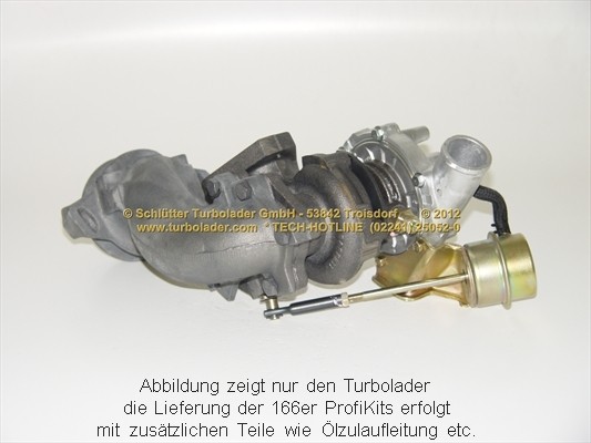 SCHLÜTTER TURBOLADER 166-00450: Turbod koos paigaldus-/kinnitusmaterjaliga, õli juurdevoolu torustikuga PROFI KIT - with org. NEW GARRETT Turbo
