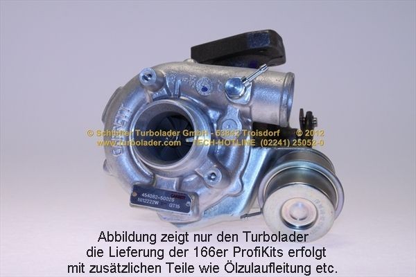 SCHLÜTTER TURBOLADER 166-00480: Turbod koos paigaldus-/kinnitusmaterjaliga, õli juurdevoolu torustikuga PROFI KIT - with org. NEW GARRETT Turbo