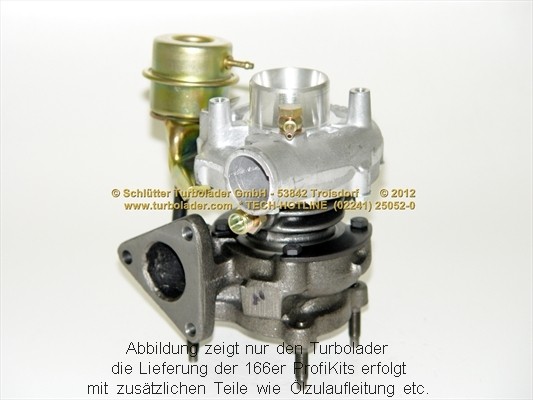 SCHLÜTTER TURBOLADER 166-00500: Turbod koos paigaldus-/kinnitusmaterjaliga, õli juurdevoolu torustikuga PROFI KIT - with NEW org. BorgWarner Turbocharger