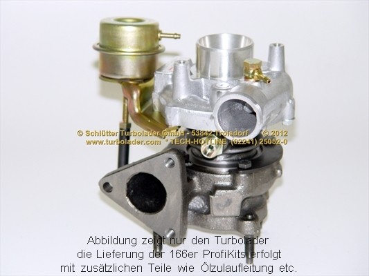 SCHLÜTTER TURBOLADER 166-00600: Turbod koos paigaldus-/kinnitusmaterjaliga, õli juurdevoolu torustikuga PROFI KIT - with org. NEW GARRETT Turbo