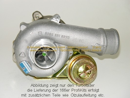 SCHLÜTTER TURBOLADER 166-01090: Turbod koos paigaldus-/kinnitusmaterjaliga, õli juurdevoolu torustikuga PROFI KIT - with NEW org. BorgWarner Turbocharger