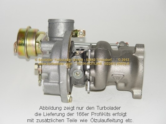 SCHLÜTTER TURBOLADER 166-01130: Turbod koos paigaldus-/kinnitusmaterjaliga, õli juurdevoolu torustikuga PROFI KIT - with NEW org. BorgWarner Turbocharger