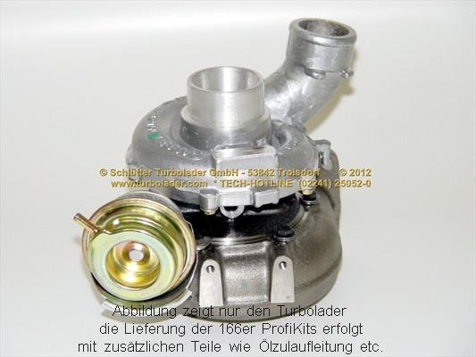SCHLÜTTER TURBOLADER 166-02060: Turbod koos paigaldus-/kinnitusmaterjaliga, õli juurdevoolu torustikuga PROFI KIT - with org. NEW GARRETT Turbo