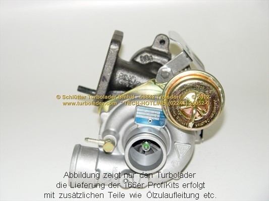 SCHLÜTTER TURBOLADER 166-02220: Turbod koos paigaldus-/kinnitusmaterjaliga, õli juurdevoolu torustikuga PROFI KIT - with NEW org. BorgWarner Turbocharger
