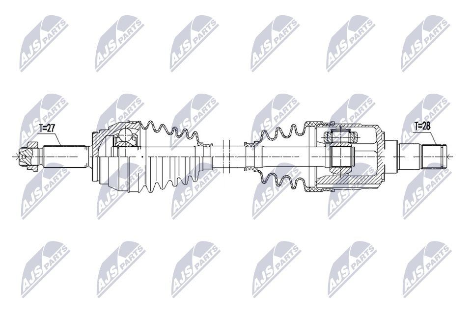 NTY NPW-KA-408: Veovõll esisild vasakul, 587mm