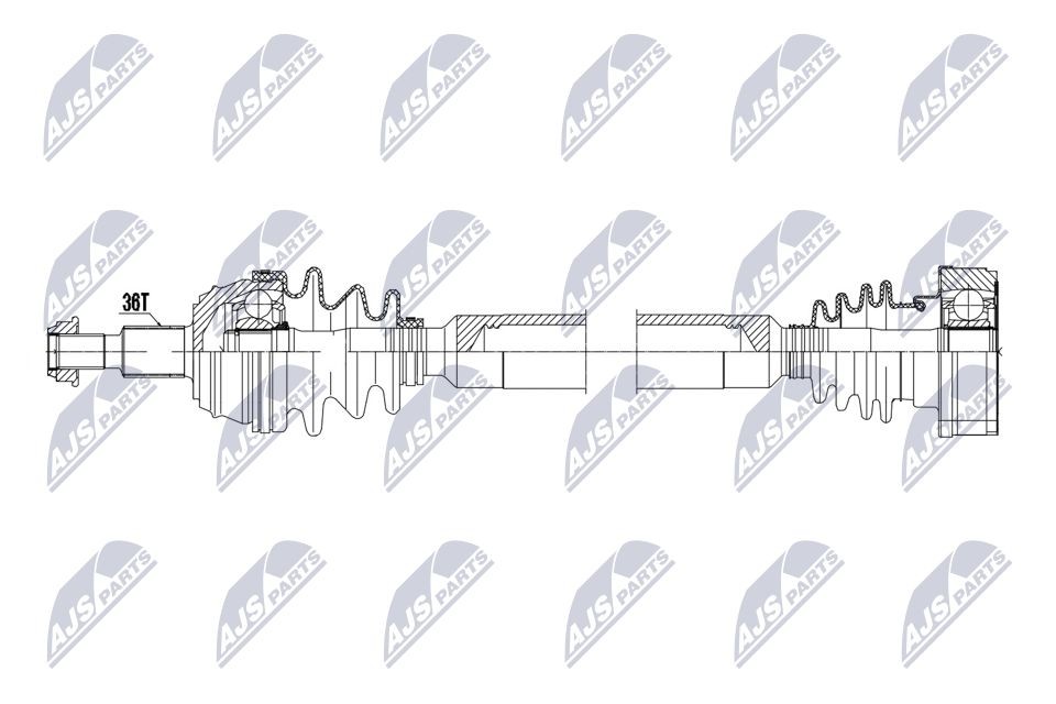 NTY NPW-VW-200: Pusašis priekinė ašis, dešinė, 820mm