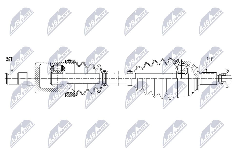 NTY NPW-VW-206: Veovõll esisild vasakul, 565mm